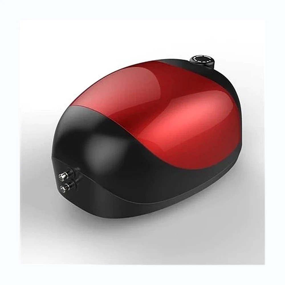 Red and black compact aquarium air pump