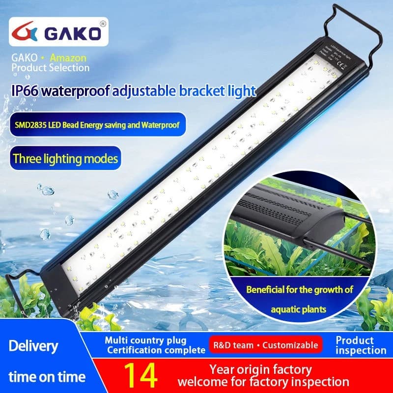GAKO adjustable freshwater aquarium light with full-spectrum LED panel