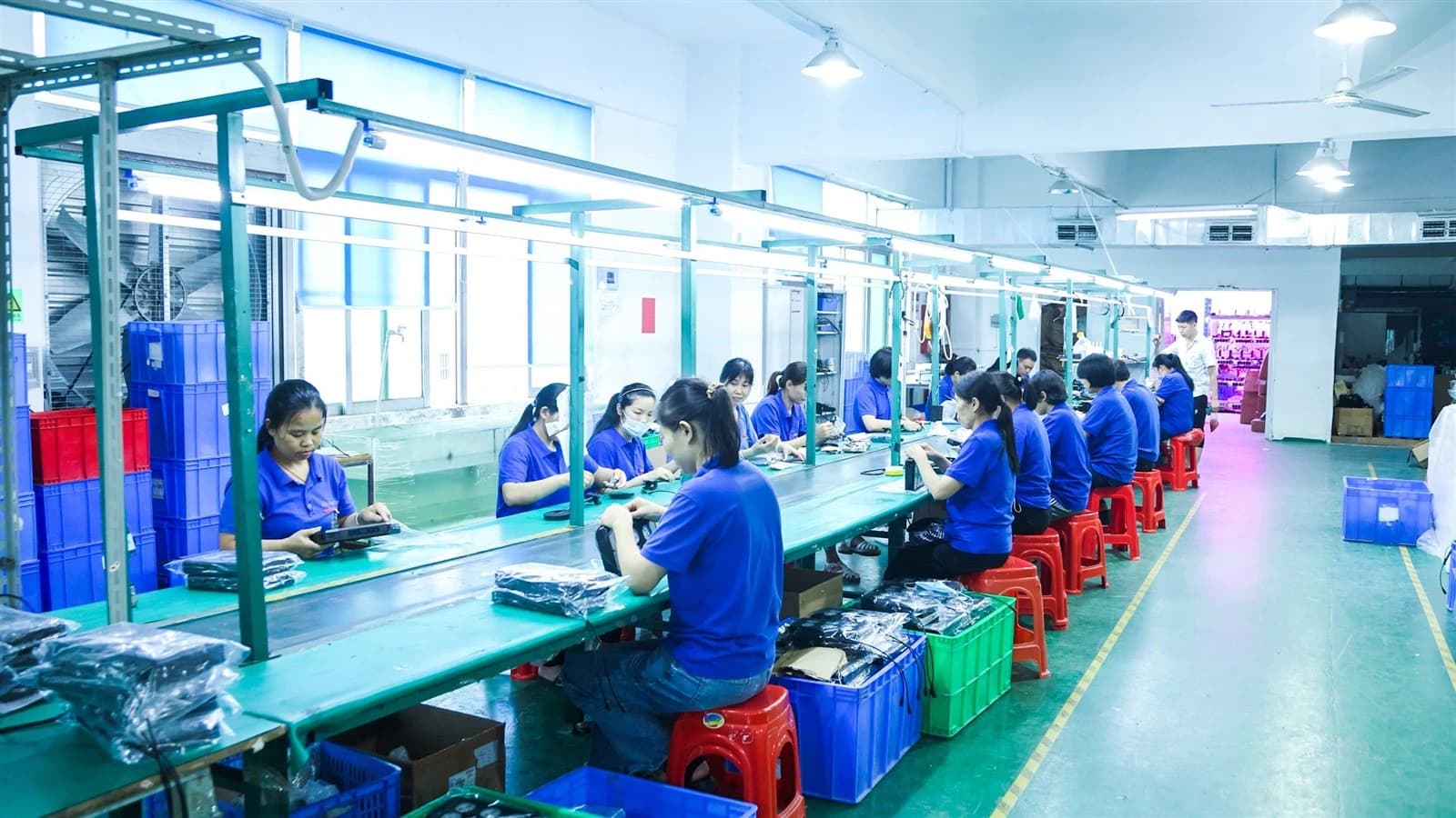 Aquarium equipment assembly at the GAKO production line