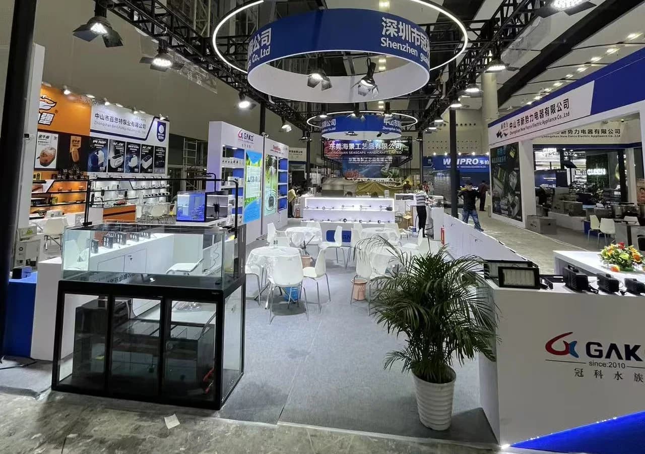 Inside GAKO's Aquarium Equipment Exhibition Booth